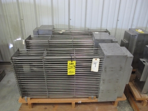 LOT (3) TO INCLUDE: (1) HEATER, RESISTANCE TYPE, 480 AC VOLT, 5K WATT. INCOLOY-800 SHEATHED, "U" TYPE ASSEMBLY WITH (60) HEATERS FOR MODEL A HYDROGEN RECOMBINER, (1) HEATER, RESISTANCE TYPE, 480 AC VOLT, 29K WATT. INCOLOY-800 SHEATHED, "U" TYPE ASSEMBLY WITH (60) HEATERS FOR MODEL A HYDROGEN RECOMBINER, (1) HEATER, RESISTANCE TYPE, 480 AC VOLT, 20K WATT. INCOLOY-800 SHEATHED "U" TYPE HEATER ASSEMBLY, CONTAINS 60 HEATERS, FOR MODEL A HYDROGEN RECOMBINER (W-44) LOADING & HANDLING FEE $25-